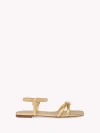 Gianvito Rossi Juno 05 Flat In Metallic Gold Leather