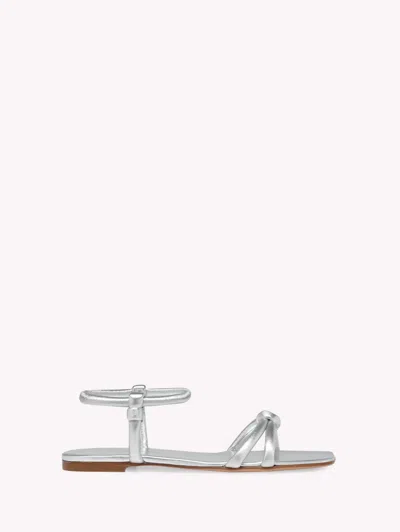 Gianvito Rossi Women's Juno Leather Flat Sandals In Silver-tone Leather