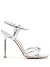 Gianvito Rossi Juno 110mm Metallic Sandals In Grey