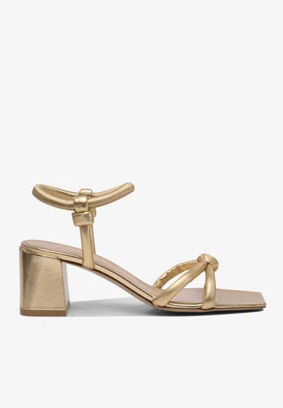 Gianvito Rossi Juno 55 Metallic Nappa Leather Sandals In Gold