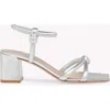 Gianvito Rossi Juno 55 Sandals In Metallic Silver Leather
