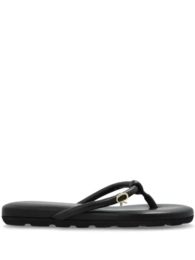 Gianvito Rossi Fiji Nappa Leather Flip-flops In Black