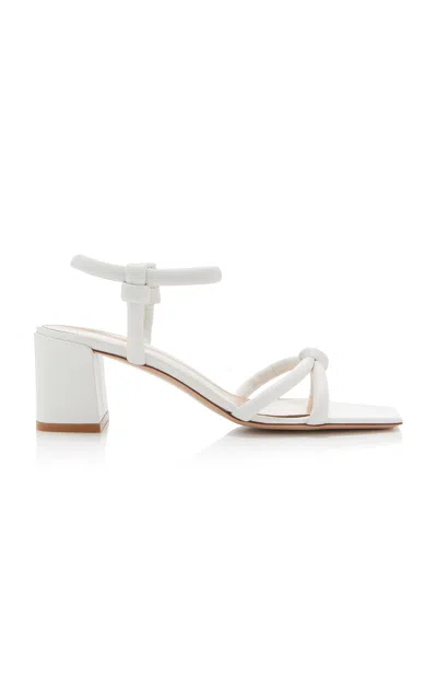 Gianvito Rossi Knotted Leather Block-heel Sandals In White