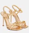 Gianvito Rossi Sylvie 105 Metallic Leather Sandals In Silver