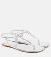 Gianvito Rossi Juno Nappa Leather Knotted Ankle-strap Sandals In Metallic
