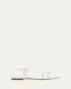 Gianvito Rossi Juno Nappa Leather Knotted Ankle-strap Sandals In Silver
