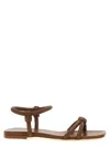 Gianvito Rossi Flat Sole Knotted Straps Sandals In Brown