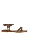 Gianvito Rossi Flat Sole Knotted Straps Sandals In Brown