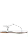 Gianvito Rossi Juno Nappa Leather Knotted Ankle-strap Sandals In Metallic