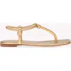 Gianvito Rossi Juno Thong Sandals In Metallic Gold