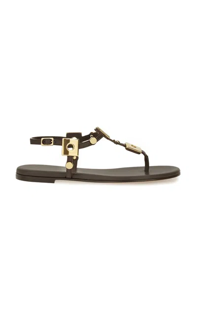 Gianvito Rossi Jupiter Leather Sandals In Brown