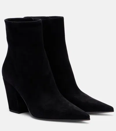 Gianvito Rossi Keinna 85 Suede Ankle Boots In Black