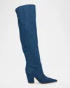 Gianvito Rossi Keinna 85 Denim Over-the-knee Boots In Blue