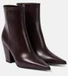Gianvito Rossi Keinna Leather Ankle Boots In Burgundy