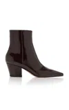 Gianvito Rossi Keinna Patent Leather Ankle Boots In Burgundy