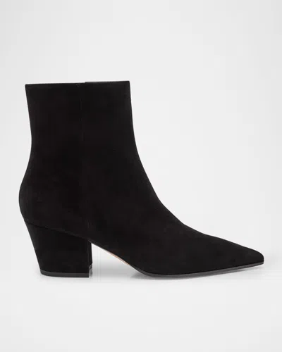 Gianvito Rossi Camoscio 90 Suede Ankle Boots In Black
