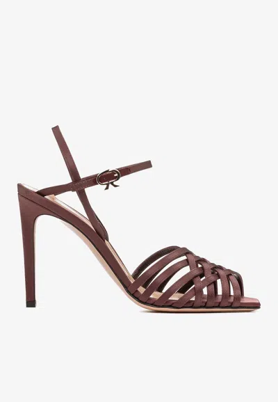 Gianvito Rossi Kerry 105 Satin Sandals In Burgundy