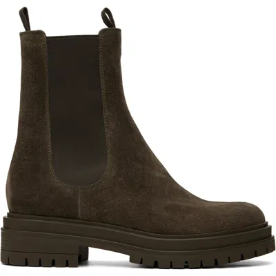 Gianvito Rossi Khaki Chester Ankle Boots In Brown