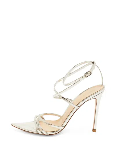 Pre-owned Gianvito Rossi Kim Cross Ankle-strap Sandals In Silver