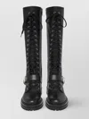 Gianvito Rossi Lace-up Leather Knee-high Boots In Black