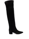 Gianvito Rossi Piper Crystal Suede Over-the-knee Boots In Black