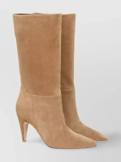 GIANVITO ROSSI KNEE LENGTH SUEDE CONE HEEL BOOTS