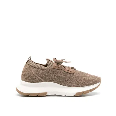 Gianvito Rossi Knit Fabric Sneaker In Brown