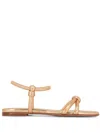 Gianvito Rossi Knot-detail Flat Leather Sandals In Gold