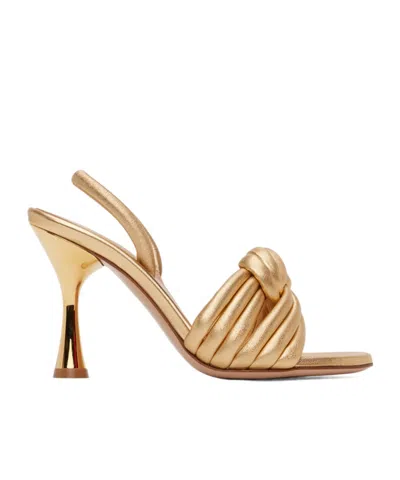 Gianvito Rossi Ottavia Metallic Leather Sandals In Metallic Gold