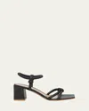 Gianvito Rossi Knotted Leather Block-heel Sandals In Black