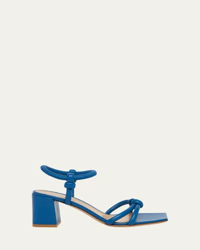 Gianvito Rossi Knotted Leather Block-heel Sandals In Rio