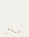Gianvito Rossi Knotted Leather Block-heel Sandals In White