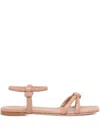 Gianvito Rossi Juno Knotted Leather Flat Sandals In Gold