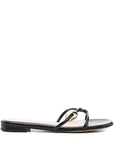 Gianvito Rossi Knotted Strap Sandal In Black