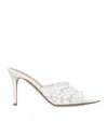 Gianvito Rossi Lace Claudia Mules 85 In White