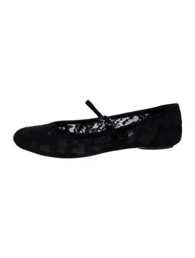 Pre-owned Gianvito Rossi Lace Mary Jane Flats In Black