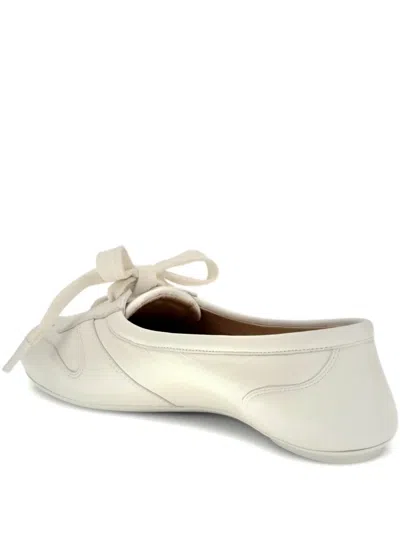 Gianvito Rossi Lace-up Ballet Flats In White