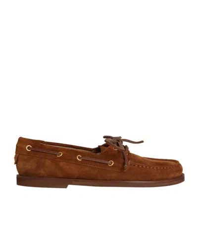 Gianvito Rossi Round-head Flat Shoes In Brown