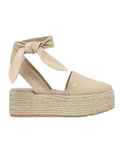Gianvito Rossi Lace-up Ribbon Detailed Espadrillas In Brown