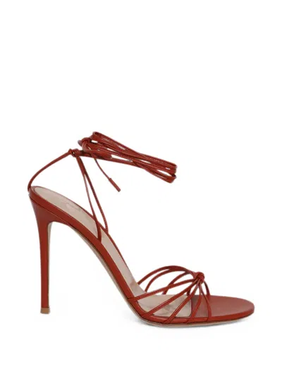 Gianvito Rossi Lace-up Strappy Sandals In Red