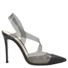 Gianvito Rossi Ladies Black/fume Cut-out Pointed Pumps In Black