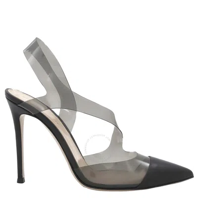 Gianvito Rossi Ladies Black/fume Cut-out Pointed Pumps