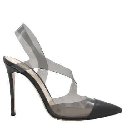 Pre-owned Gianvito Rossi Ladies Black/fume Cut-out Pointed Pumps