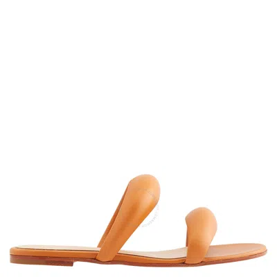 Gianvito Rossi Ladies Sienna Nappa Double Strap Flat Sandals In Orange