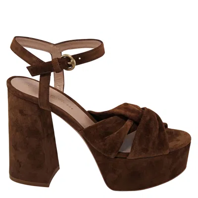 Gianvito Rossi Ladies Twist Detail 120mm Platform Sandals