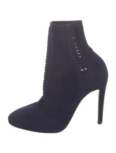 Pre-owned Gianvito Rossi Lasercut Accents Sock Boots In Blue