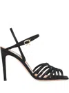 Gianvito Rossi Lattice-strap Heeled Sandals In Black