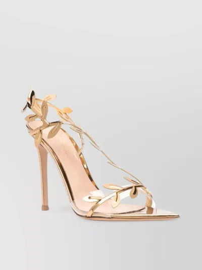 GIANVITO ROSSI LEAF PATTERN STILETTO HEEL SANDALS