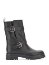 Gianvito Rossi Black Leather Biker Boots In Black