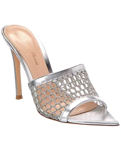 Gianvito Rossi Leather & Canvas Sandal In Multi